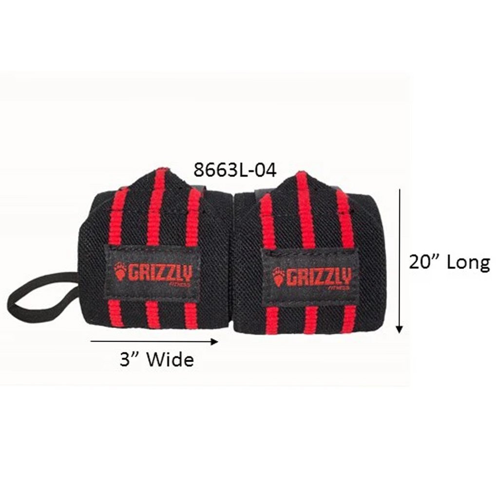 Grizzly HEAVY DUTY WRIST WRAP 20" RED LINE (8663L-04)